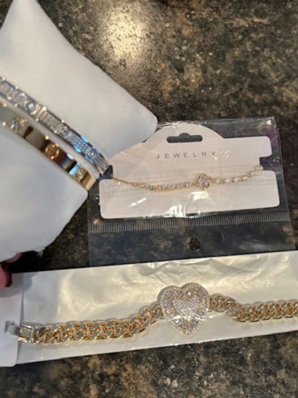 Set of 4 Gold and Silver Tone Bracelets